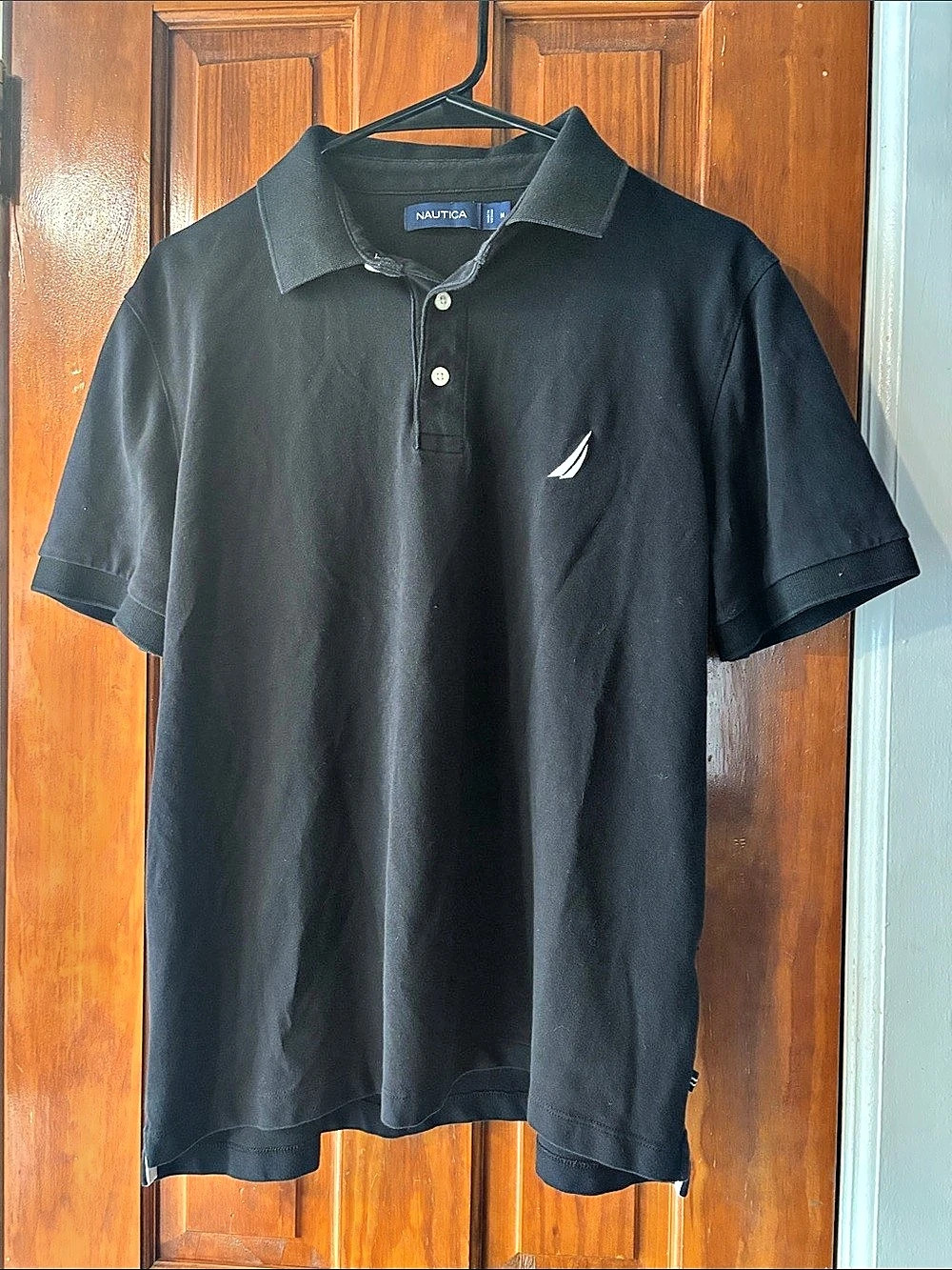Nautica Classic Fit Solid Polo Shirt Men's Polo Black Medium